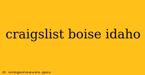 craigslist boise idaho