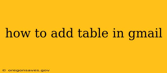 how to add table in gmail