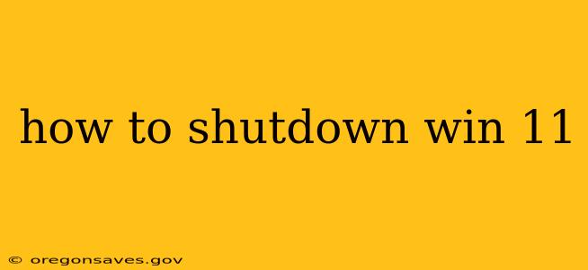 how to shutdown win 11