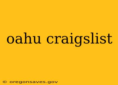 oahu craigslist