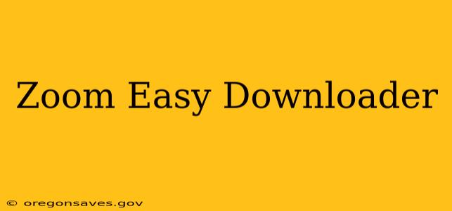 Zoom Easy Downloader