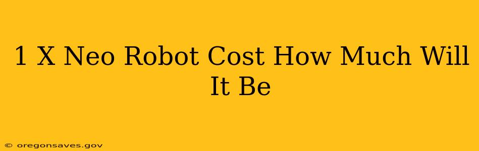1 X Neo Robot Cost How Much Will It Be