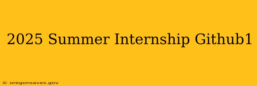 2025 Summer Internship Github1