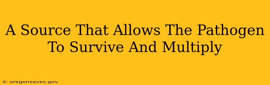 A Source That Allows The Pathogen To Survive And Multiply