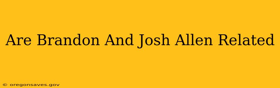 Are Brandon And Josh Allen Related