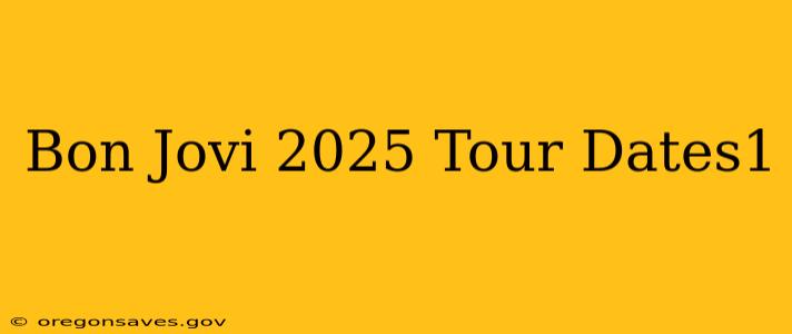 Bon Jovi 2025 Tour Dates1