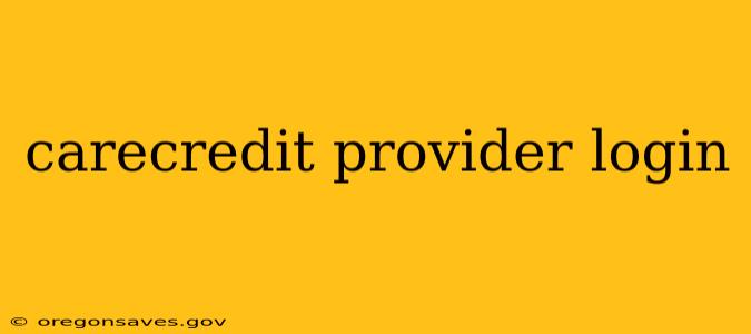 carecredit provider login