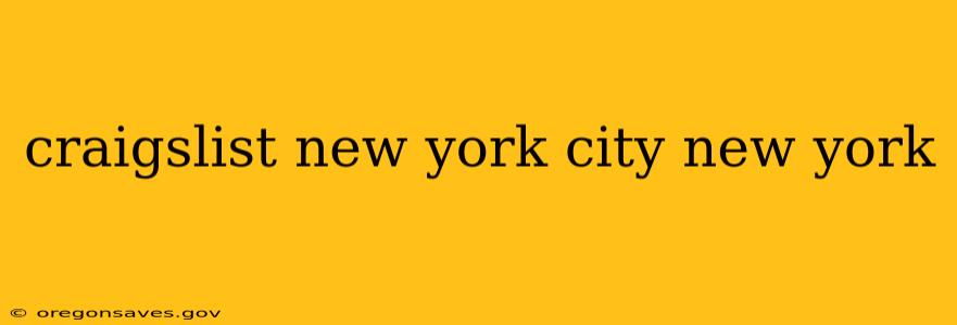 craigslist new york city new york
