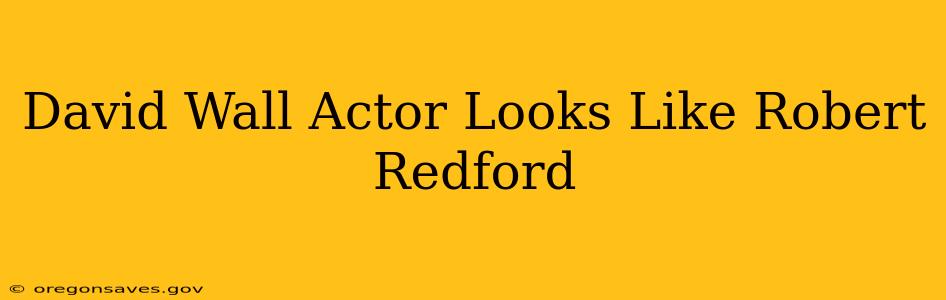 David Wall Actor Looks Like Robert Redford