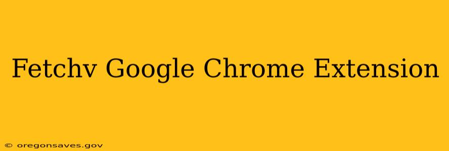 Fetchv Google Chrome Extension