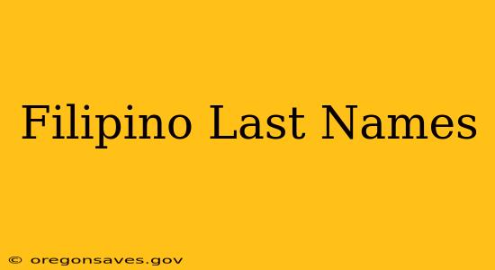 Filipino Last Names