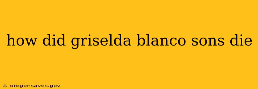 how did griselda blanco sons die