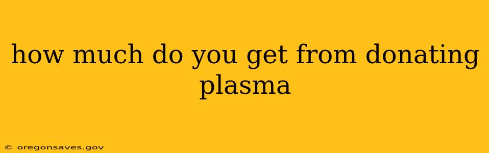 how much do you get from donating plasma
