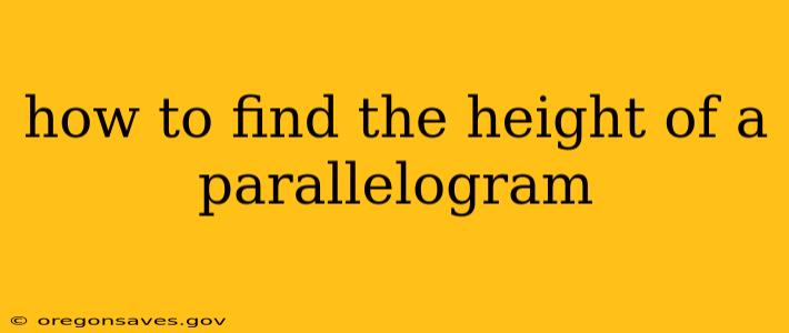 how to find the height of a parallelogram