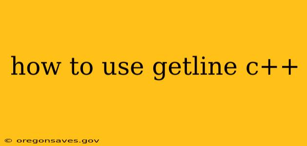 how to use getline c++