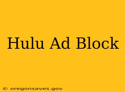 Hulu Ad Block
