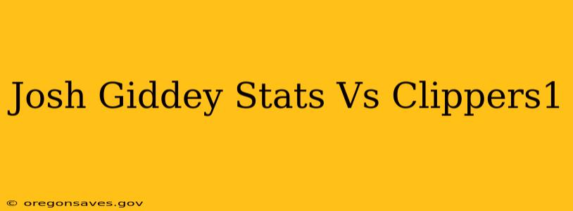 Josh Giddey Stats Vs Clippers1