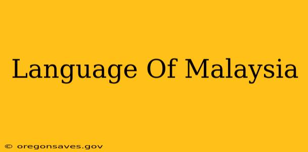 Language Of Malaysia