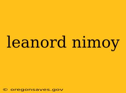 leanord nimoy