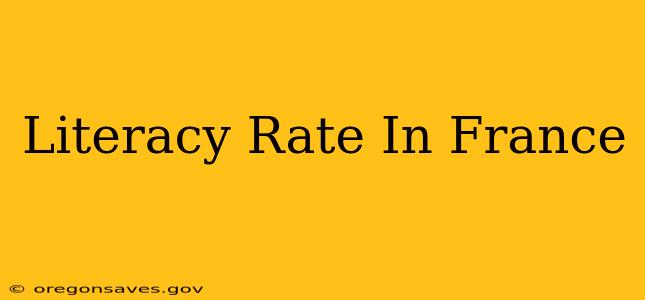 Literacy Rate In France