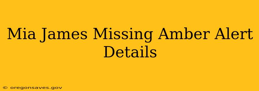 Mia James Missing Amber Alert Details