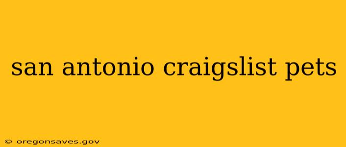 san antonio craigslist pets