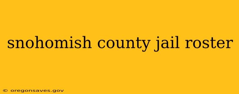 snohomish county jail roster