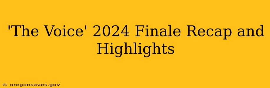'The Voice' 2024 Finale Recap and Highlights