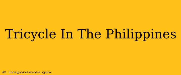 Tricycle In The Philippines