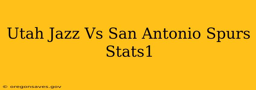 Utah Jazz Vs San Antonio Spurs Stats1