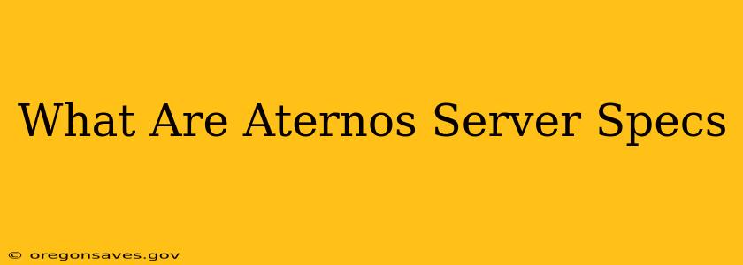 What Are Aternos Server Specs