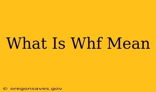 What Is Whf Mean