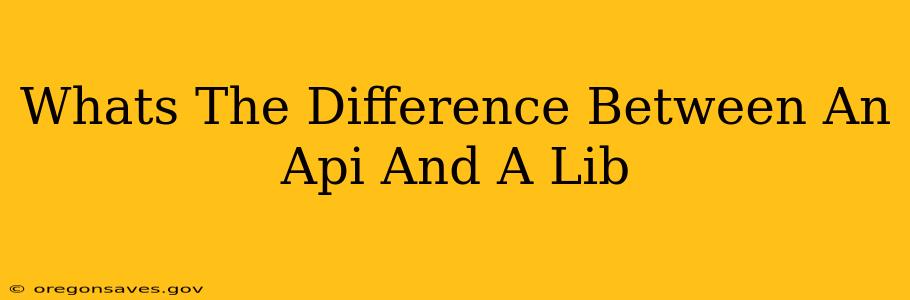 Whats The Difference Between An Api And A Lib