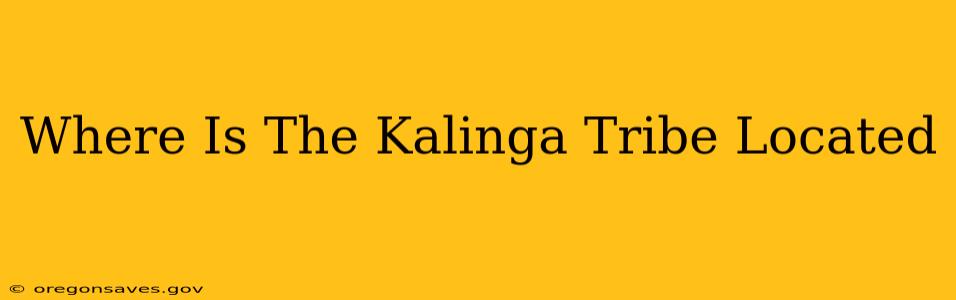 Where Is The Kalinga Tribe Located