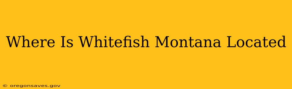Where Is Whitefish Montana Located
