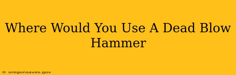 Where Would You Use A Dead Blow Hammer