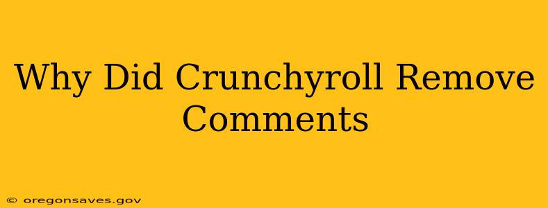 Why Did Crunchyroll Remove Comments