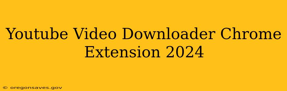 Youtube Video Downloader Chrome Extension 2024